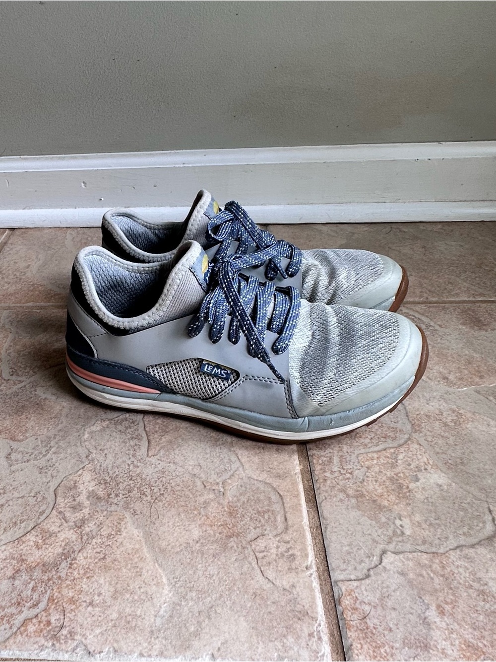 LEMS Mesa Shoes Gray Lunar Lightweight Trail Hiking Sneakers